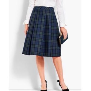 New RSVP By Talbots Pleaded Tartan Plaid Skirt Green & Blue Size 16